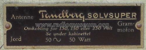 Sølvsuper 1; Tandberg Radio; Oslo (ID = 1192991) Radio