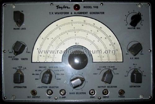 T.V. Waveform & Alignment Generator 94B; Taylor Electrical (ID = 898571) Equipment