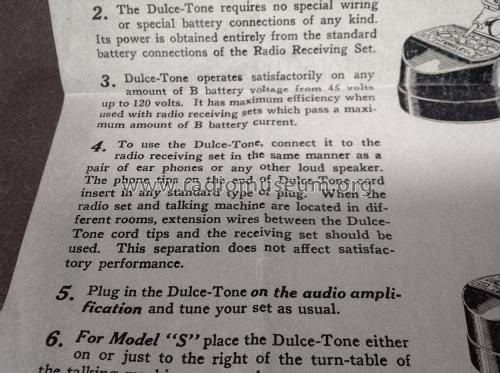 Dulce-Tone - Radio Talking Machine Speaker S; Teagle Co., The; (ID = 1806996) Speaker-P