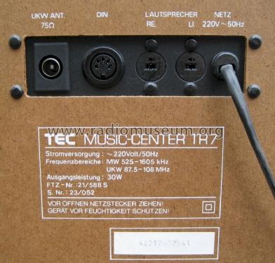 Music-Center CD Series TR 7; TEC Dieter Beer; (ID = 1200013) Radio