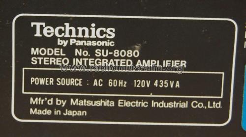 Stereo Integrated Amplifier SU-8080; Technics brand (ID = 2716190) Ampl/Mixer
