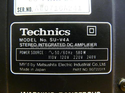 Stereo Integrated DC Amplifier SU-V4A; Technics brand (ID = 958547) Ampl/Mixer
