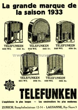 344WL ; Telefunken (ID = 1885303) Radio