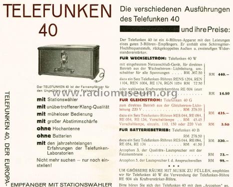 40G ; Telefunken (ID = 1809727) Radio