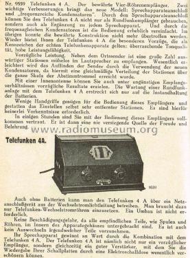 4A ; Telefunken (ID = 1808782) Radio