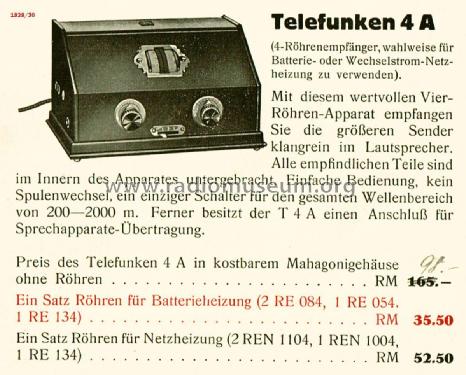 4A ; Telefunken (ID = 1809014) Radio
