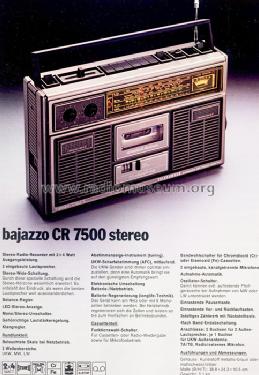 Bajazzo CR7500 Stereo; Telefunken (ID = 760707) Radio