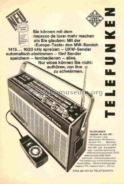 Bajazzo de luxe 201; Telefunken (ID = 743274) Radio