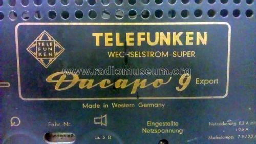 Dacapo 9; Telefunken (ID = 1395216) Radio