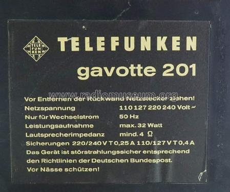 gavotte 201; Telefunken (ID = 1715352) Radio