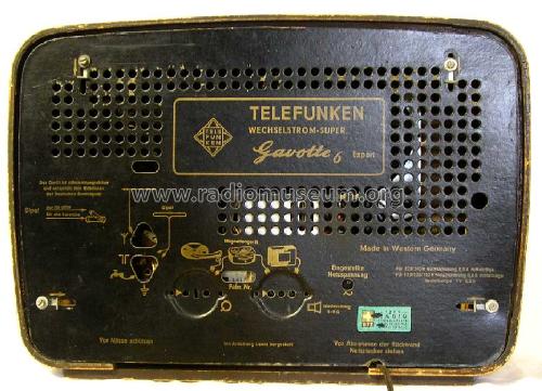 Gavotte 6 Export; Telefunken (ID = 99417) Radio