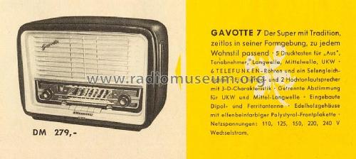 Gavotte 7; Telefunken (ID = 1752802) Radio