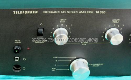 Integrated HiFi Stereo Amplifier TA-350; Telefunken (ID = 1194867) Ampl/Mixer