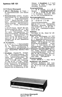 Hymnus HiFi 101; Telefunken (ID = 2922910) Radio