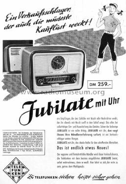 Jubilate mit Uhr ; Telefunken (ID = 1164651) Radio