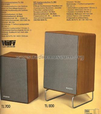 HiFi Lautsprecherbox TL 700; Telefunken (ID = 1916098) Speaker-P
