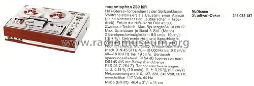 Magnetophon 250 HiFi M-250 ; Telefunken (ID = 856406) R-Player