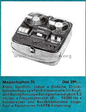 Magnetophon 74K; Telefunken (ID = 2179267) R-Player