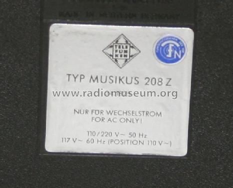 Musikus 208Z; Telefunken (ID = 1982840) R-Player