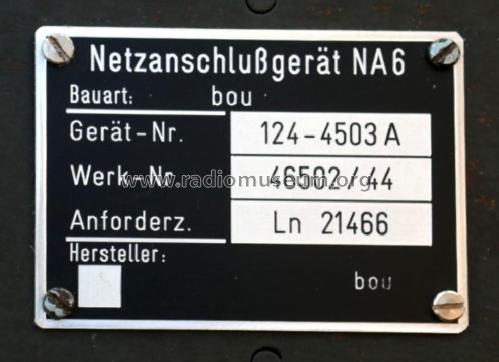 Netzanschlußgerät NA6; Telefunken (ID = 2500897) Power-S