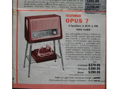 Opus 7 HiFi-System Licensed by Armstrong; Telefunken (ID = 656503) Radio