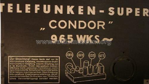 Condor Phono 965WKS ; Telefunken (ID = 1288631) Radio