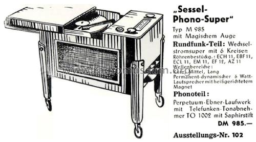 Sessel-Phono-Super M985; Telefunken (ID = 2787377) Radio