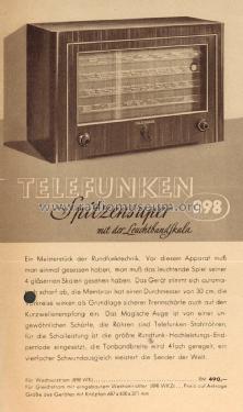 Spitzen-Super 898WK ; Telefunken (ID = 1752771) Radio