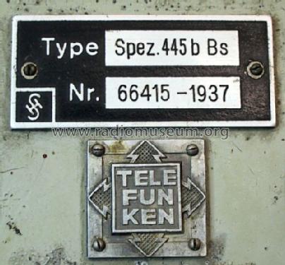 Tornisterempfänger Spez.445b Bs; Telefunken (ID = 83965) Mil Re