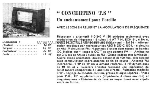 Concertino TS ; Telefunken France; (ID = 2124467) Radio