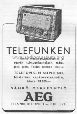 Super 2423; Telefunken, Helsinki (ID = 1167275) Radio