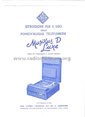 Musikus D Luxe Ch= TP512; Telefunken Italia, (ID = 1582697) Enrég.-R