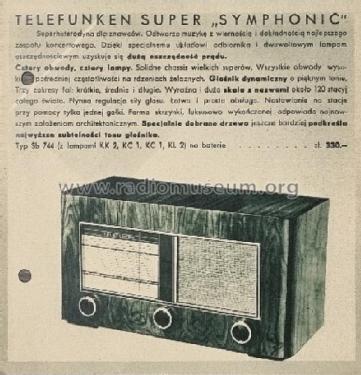 Symphonic Sb744; Telefunken - Krajowe (ID = 2975117) Radio