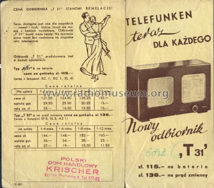 T31z ; Telefunken - Krajowe (ID = 1836010) Radio