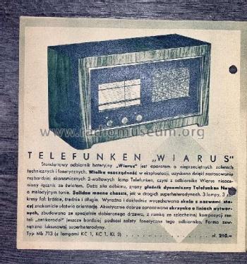 Wiarus Mb713; Telefunken - Krajowe (ID = 2975116) Radio