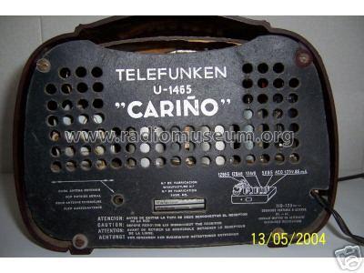 Cariño U1465; Telefunken (ID = 55758) Radio