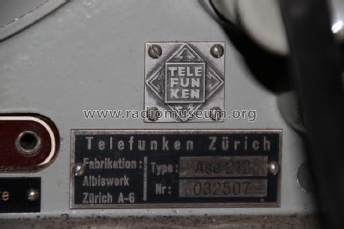 Bodenfunkstation der Fliegertruppen TL Ase 212 ; Telefunken; Zürich (ID = 1566108) Mil TRX