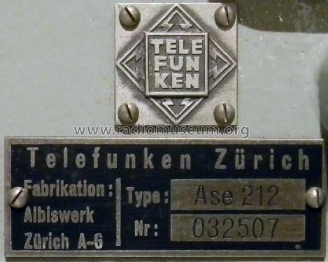 Bodenfunkstation der Fliegertruppen TL Ase 212 ; Telefunken; Zürich (ID = 1561689) Mil TRX
