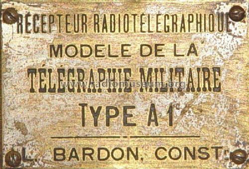 Récepteur Radiotélégraphique Type A1 ; Bardon, Louis LB, L. (ID = 1996800) Crystal