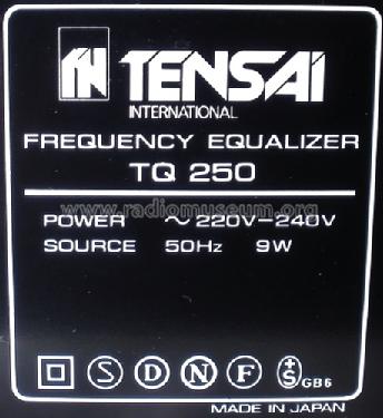 Stereo Graphic Equalizer TQ250; Tensai brand (ID = 1687595) Ampl/Mixer