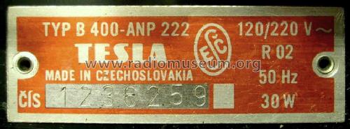 B400 ANP222; Tesla; Praha, (ID = 593104) Ton-Bild