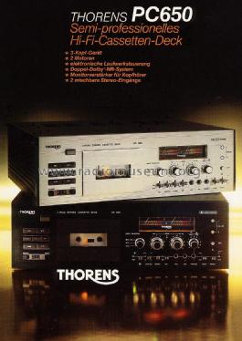 3 Head Stereo Cassette Deck PC650; Thorens SA; St. (ID = 1598553) R-Player