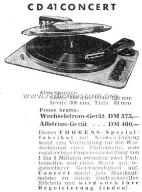 Concert CD41; Thorens SA; St. (ID = 1349664) R-Player