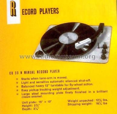 Manual Record Player CB 33 N; Thorens SA; St. (ID = 1727496) R-Player