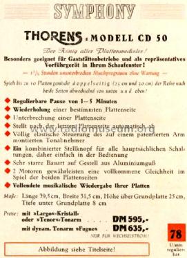 Symphony - Symphonie CD50; Thorens SA; St. (ID = 2260614) R-Player