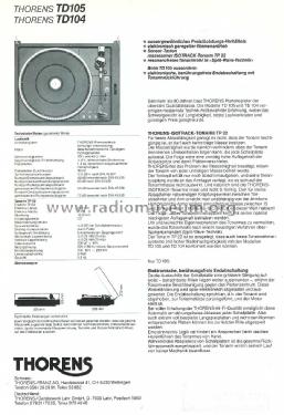 TD105; Thorens SA; St. (ID = 1598425) R-Player