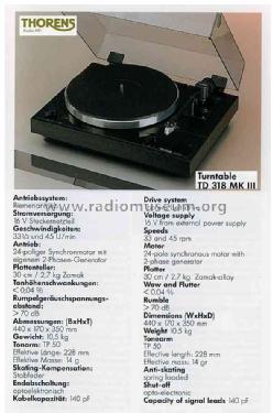 TD318MKIII; Thorens SA; St. (ID = 668733) R-Player