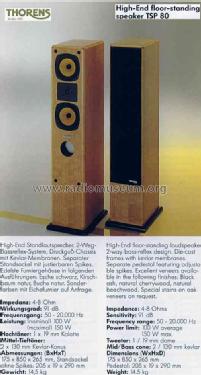 TSP80; Thorens SA; St. (ID = 668747) Speaker-P