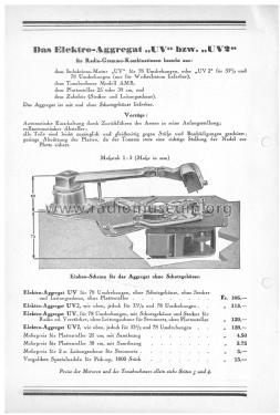 Elektro-Aggregat UV; Thorens SA; St. (ID = 1730908) Reg-Riprod