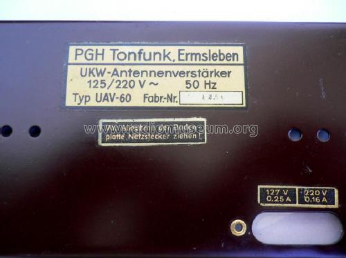 UKW-Antennenverstärker UAV-60; Tonfunk; Ermsleben/ (ID = 988192) RF-Ampl.